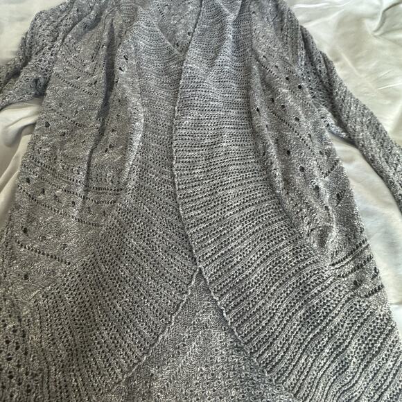 Torrid Cardigan Plus Size 1X Grey Slub Drape Open Front Lightweight Used - Picture 9 of 9
